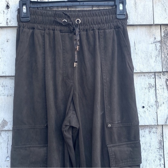 Zara Velvet Cargo Winter Green/Olive Joggers - Picture 3 of 7